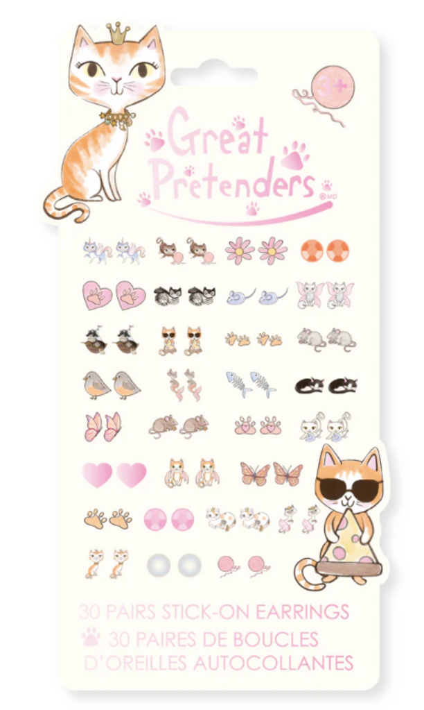 Boucles d'oreilles autocollants-Chat